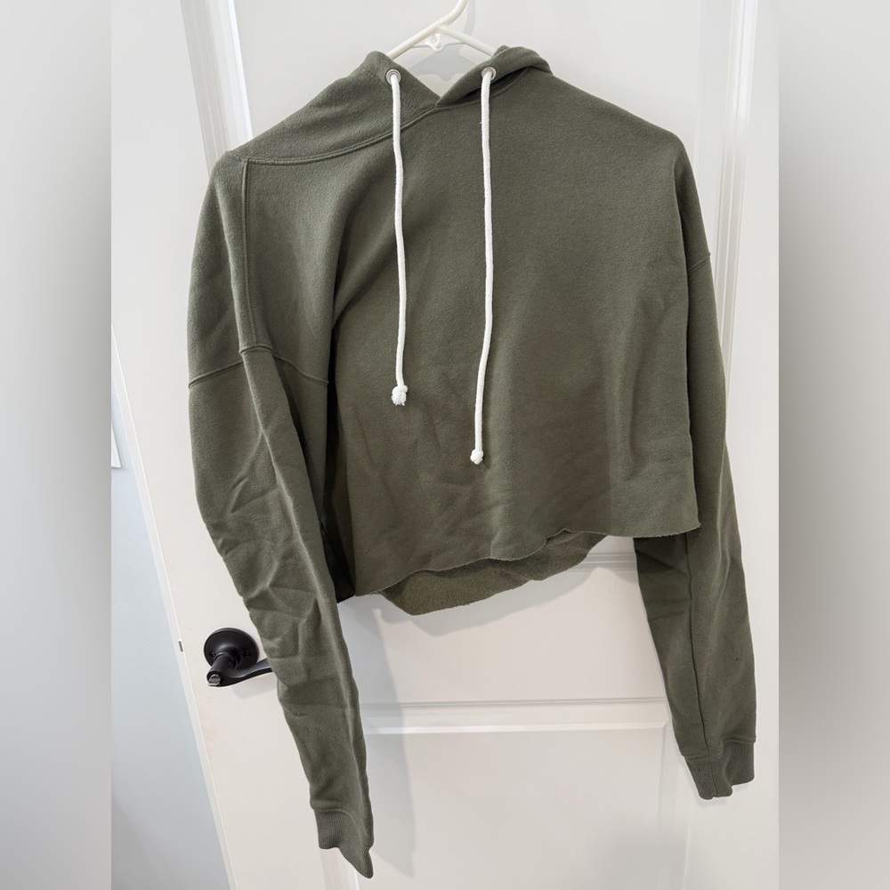 Wild Fable Sage Green Cropped Hoodie